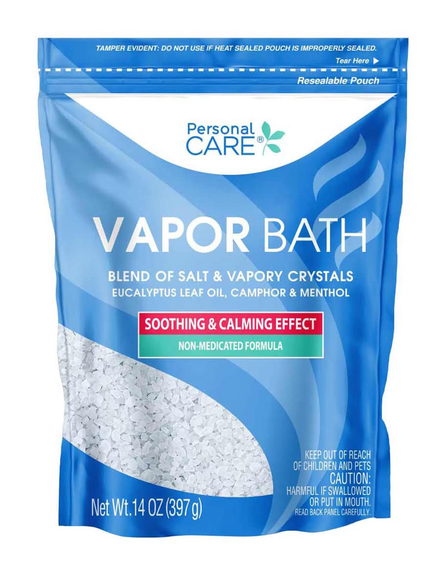 Personal Care Soothing & Calming Effect Vapor Bath Crystals, Clear (14 oz)