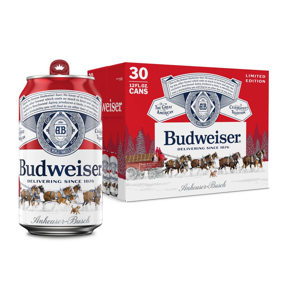 Budweiser King Of Beers American Patriotic pack Lager Beer (30 x 12 fl oz)