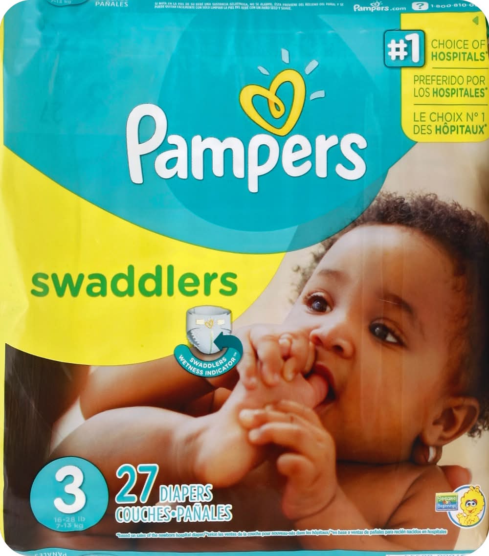 Pampers Swaddlers Diapers, 3 (27 ct)