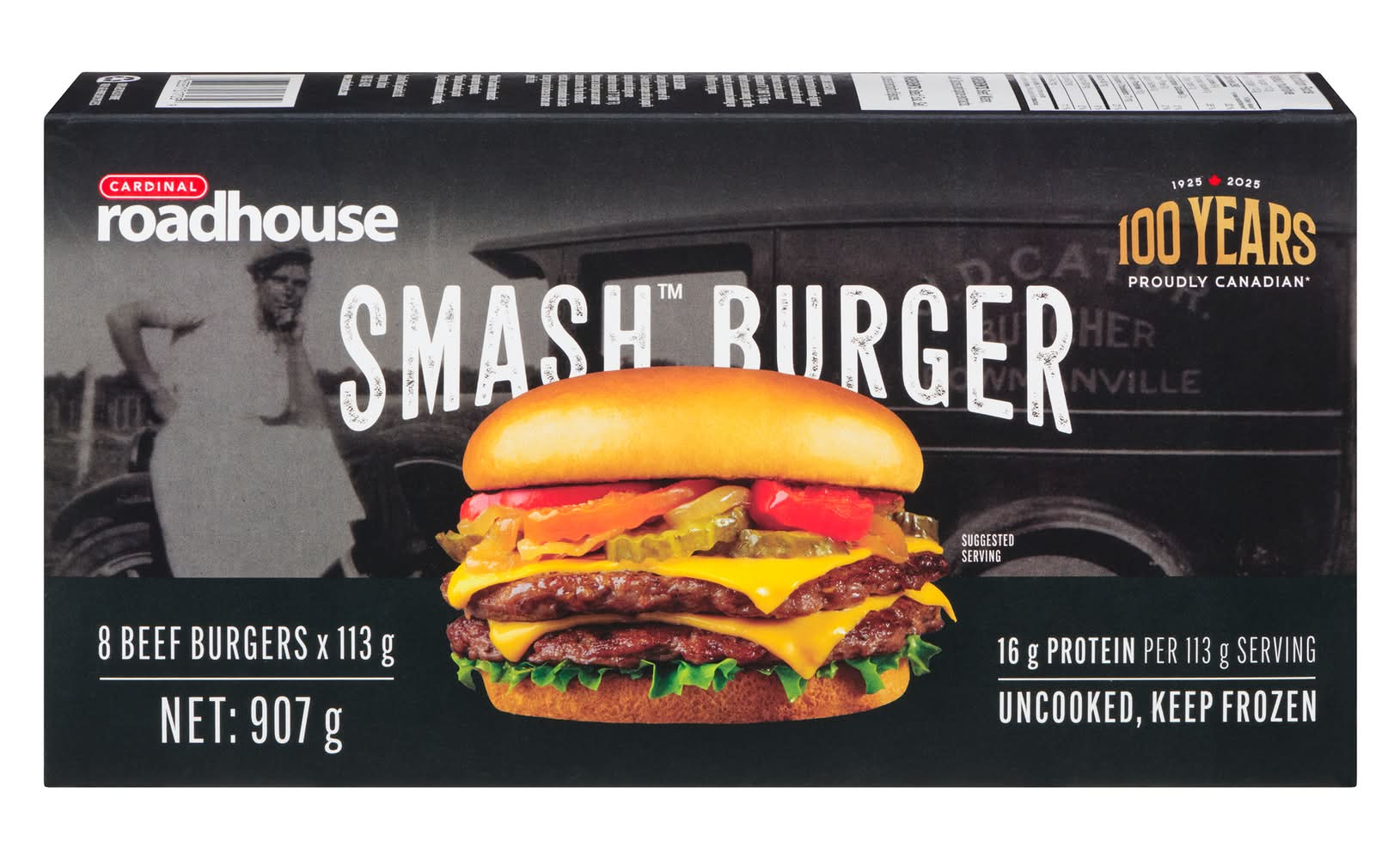 Roadhouse burger de bœuf écrasé cru - uncooked smash beef burger (8 pièces)