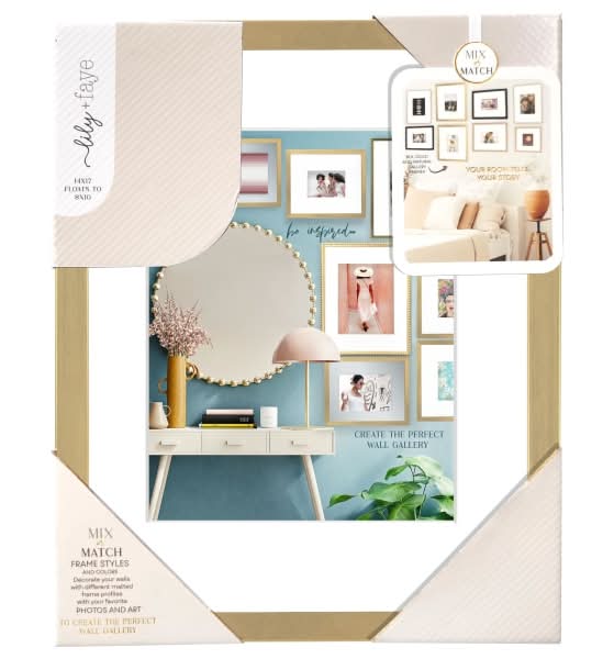 Lily + Faye Lily+Faye Wall Hanging Photo Frame, 11 x 14 , Matted To 8 x 10 , Gold