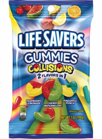 Life Savers 2 In 1 Collisions Candy Gummies, Assorted (7 oz)