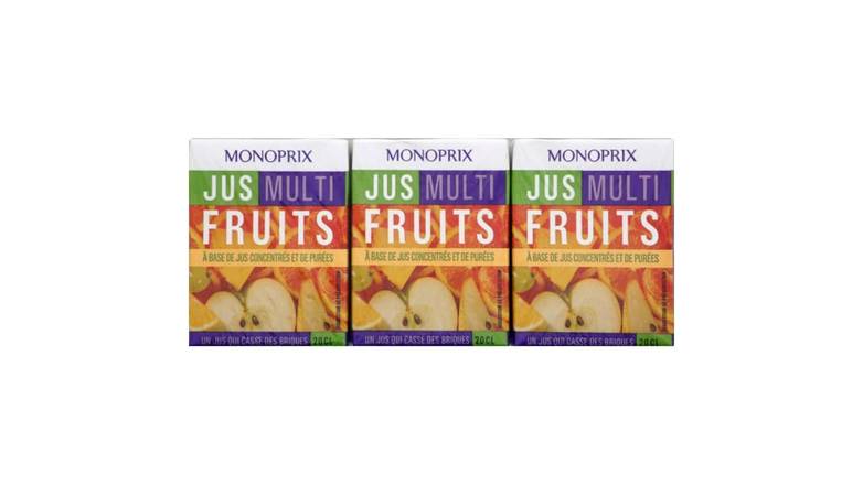 Monoprix - Jus multifruits à base de jus concentrés et de purées (6 pièces, 200 ml)