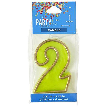 Festive Voice Numeral Candle, Gold Accent 2 - 1.0 ea