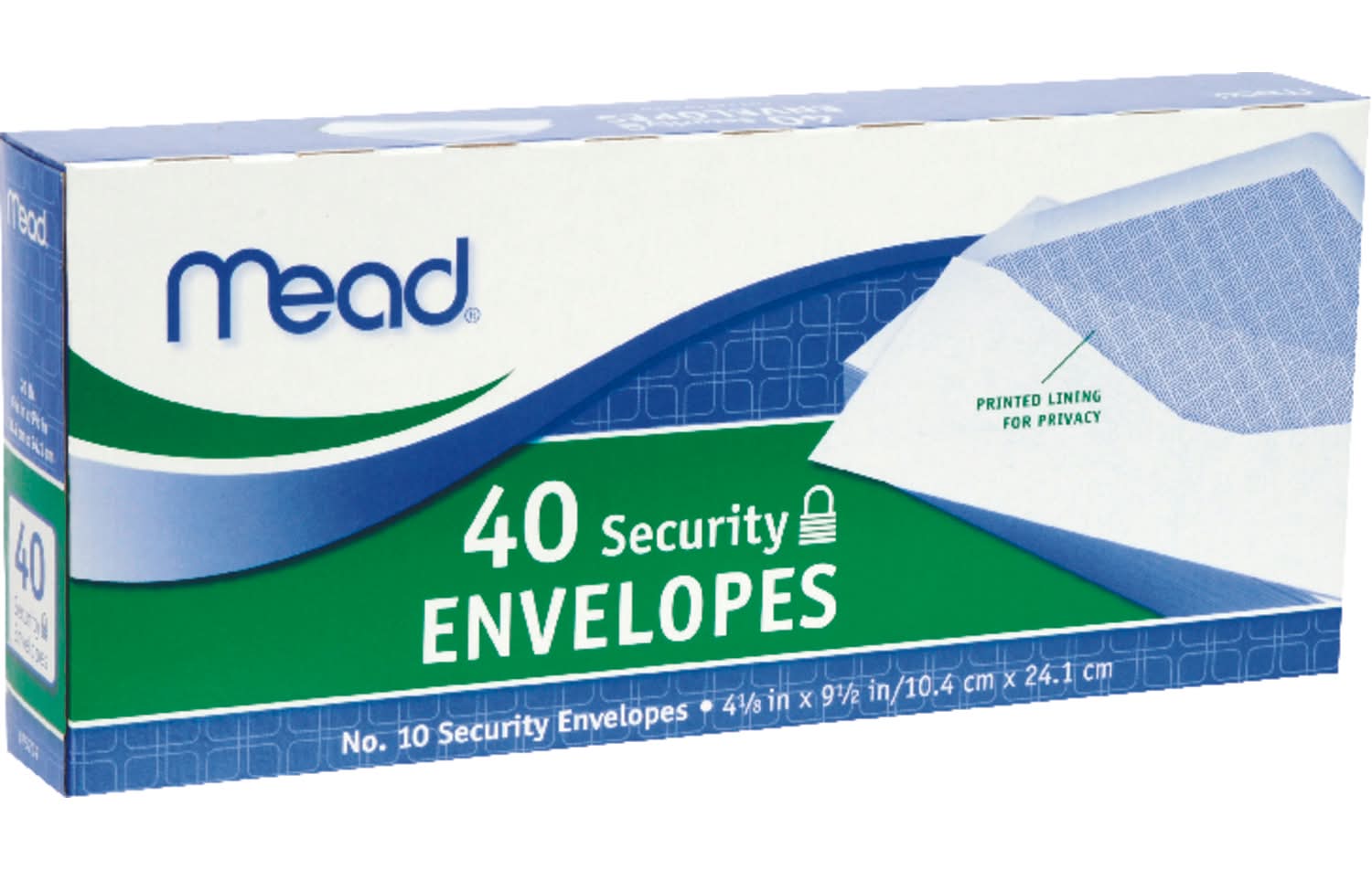 Mead 9.5 In. W X 4.12 In. L No. 10 White Envelopes 40 Pk
