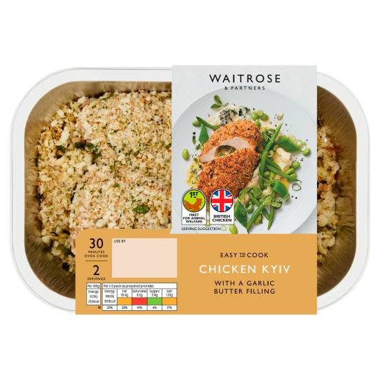 Waitrose & Partners Easy To Cook Chicken Kiev With a Garlic Butter Filling