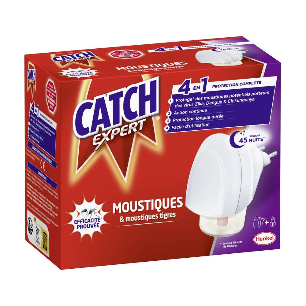 Catch Expert - Anti moustique diffuseur éléctrique avec recharge jusqu'à 45 nuit