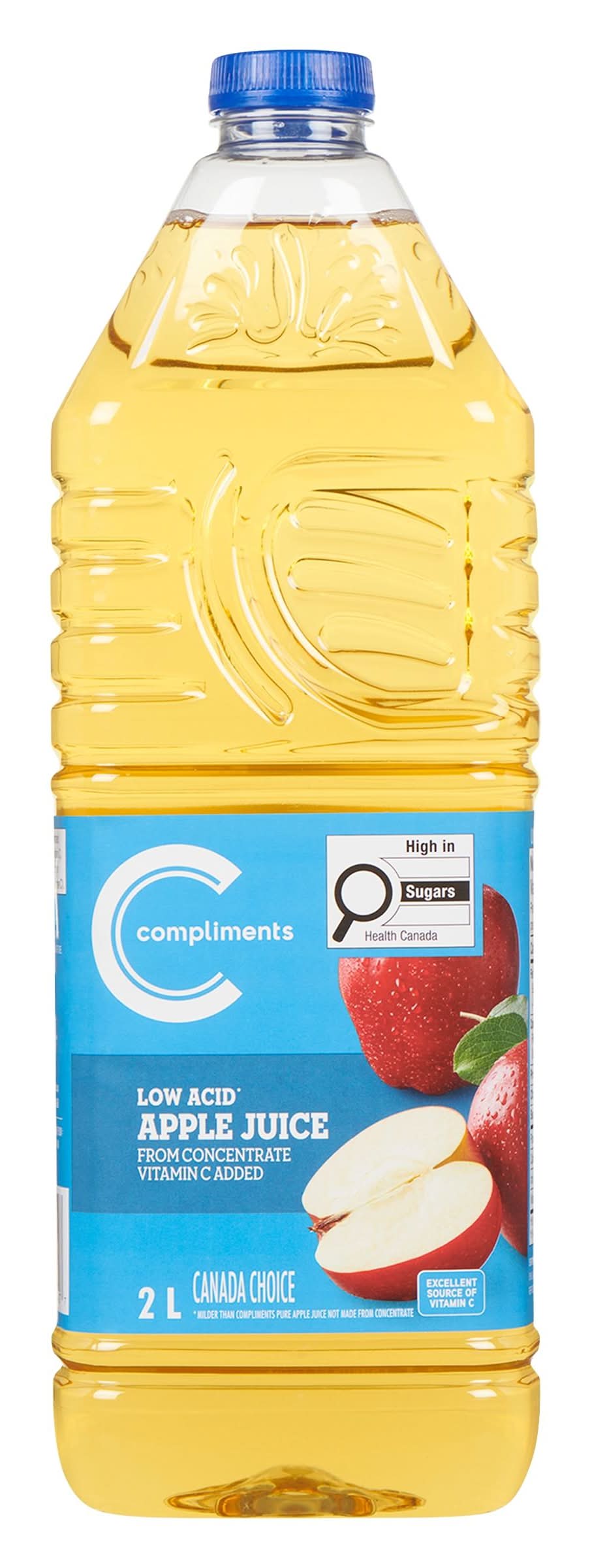 Compliments Low Acid Juice, Apple (2 L)