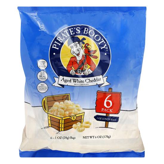 Pirate's Booty Aged White Cheddar Rice & Corn Puff (6 ct)