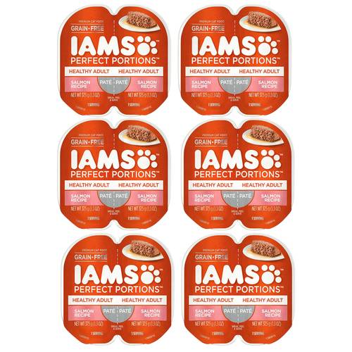 6 ct Iams Perfect Portions Salmon Pate Adult Wet Cat Food 2.6oz