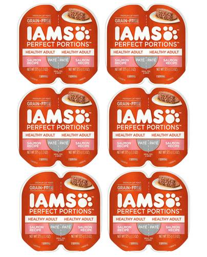 6 ct Iams Perfect Portions Salmon Pate Adult Wet Cat Food 2.6oz