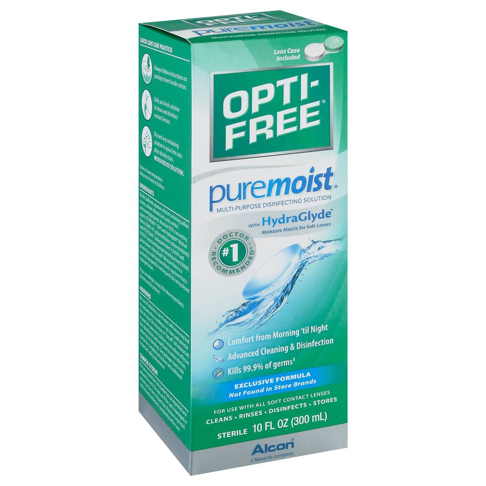 Opti-Free Puremoist Disinfection Solution With Hydraglyde (10 fl oz)