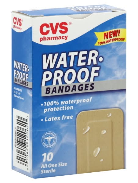 CVS Pharmacy Water Proof Bandages, 10 - 2 in x 3 in (10 ct)  Daily Health  Support You Can Rely On | Bandages | Uber Eats