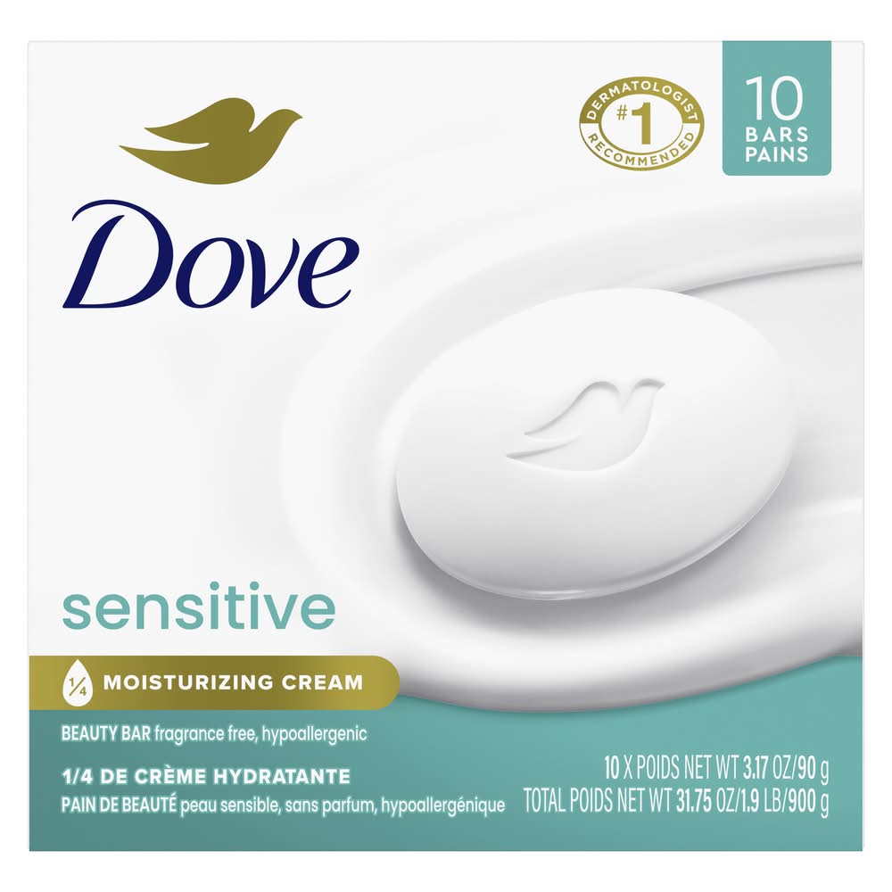 Dove Sensitive Skin Unscented Beauty Bars (3.17 oz)