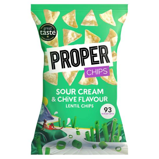 PROPERCHIPS Sour Cream & Chive Flavour Lentil Chips (85g)