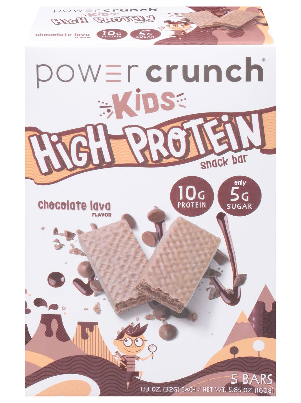 Power Crunch Kids High Protein Snack Bars, Chocolate Lava (1.1 oz, 5 ct)