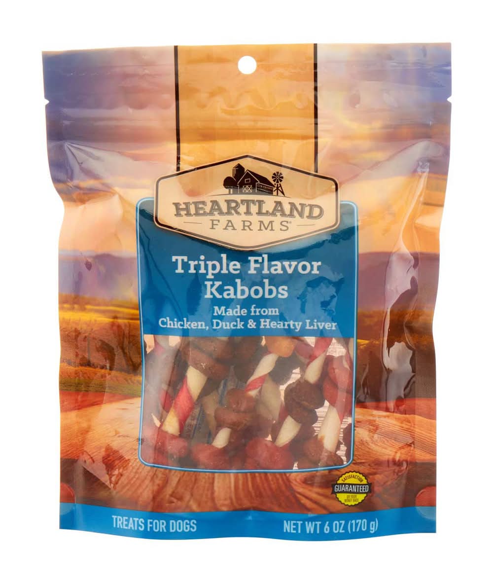 Heartland Farmss Triple Flavor Kabobs Dog Treats 6 Oz