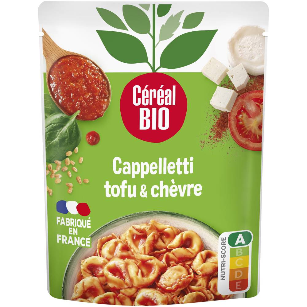 Céréal Bio - Cappelletti tofu épinards chèvre sauce tomate