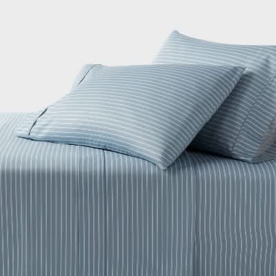 Threshold 400 Thread Count Performance Sheet Set, Queen, Blue