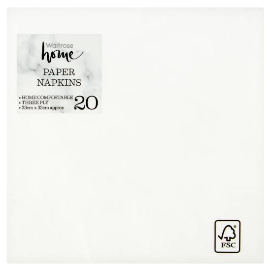 Waitrose Home Cream Paper Napkins (20 ct)