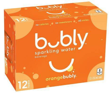 Bubly Sparkling Water Orange (12 x 355 ml)