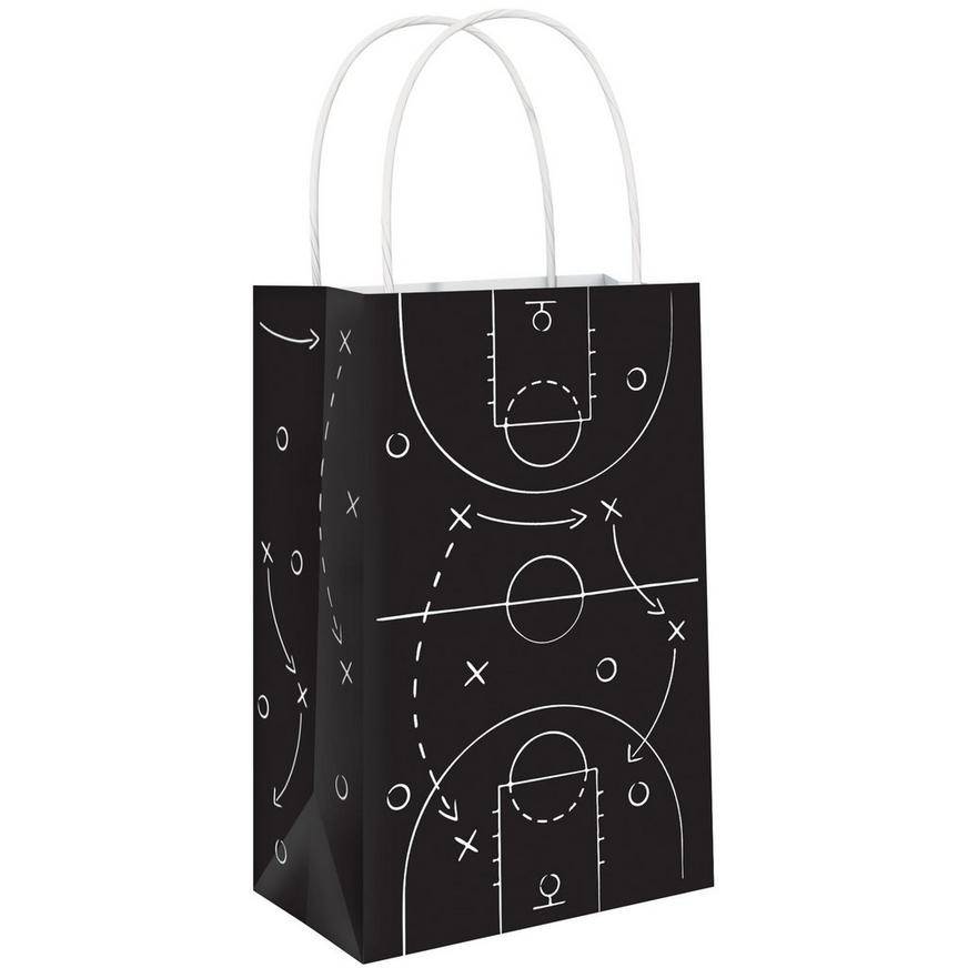 Party City Basketball Play Paper Favor Bags, 5.25in x 8.25in (8 ct)