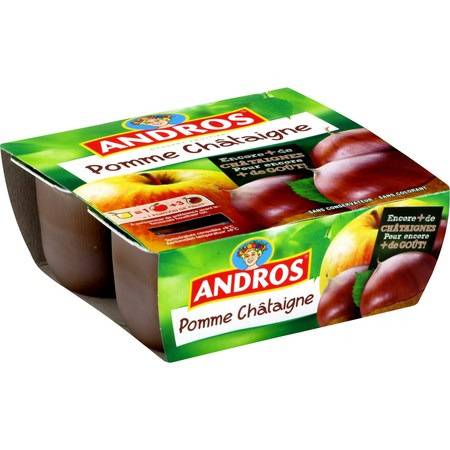 Compote pomme châtaigne ANDROS - les 4 pots de 100 g