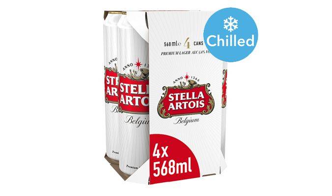 Stella Artois Belgium Premium Lager Cans 4 x 568ml