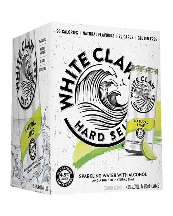 White Claw Seltzer Natural Lime Can 4x330ml