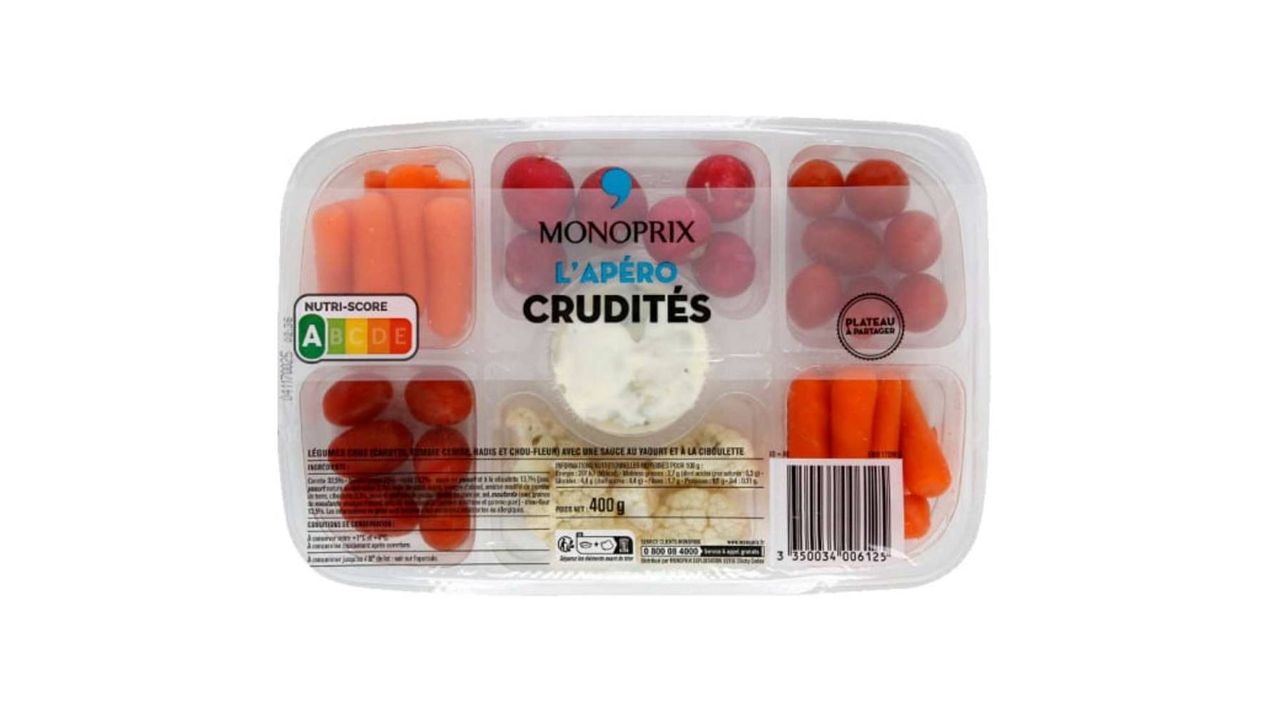 Monoprix Plateau de crudite Le lot de 400g