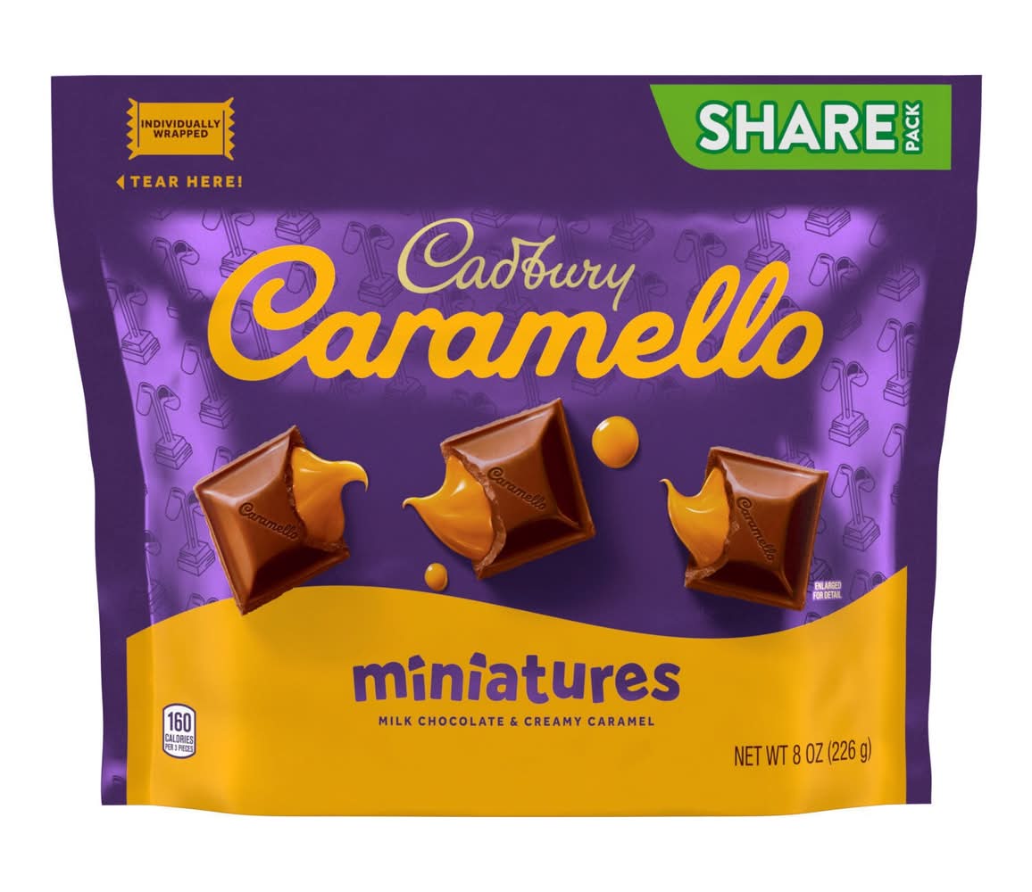 Cadbury Caramello Milk Chocolate & Creamy Caramel Candy Miniatures Share pack (8 oz)