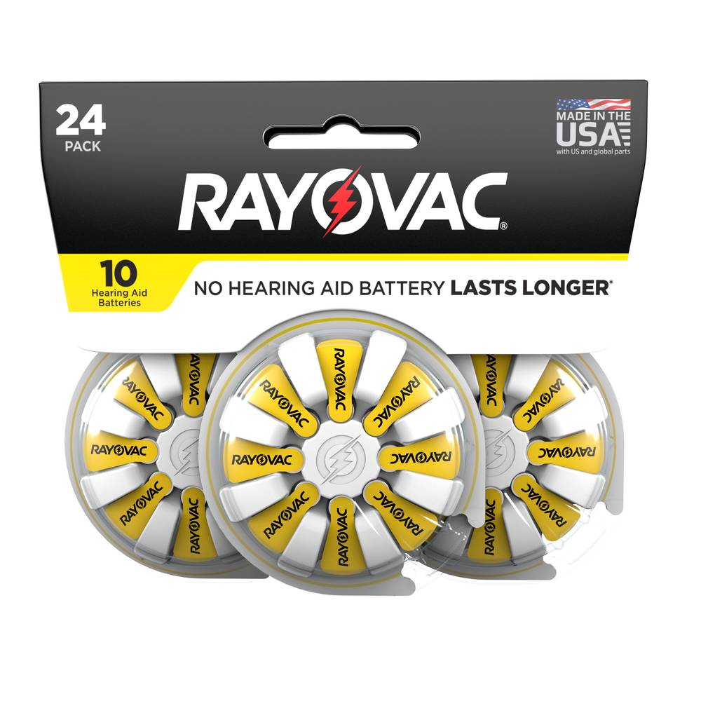 Rayovac Hearing Aid Battery, 10, 24 Ct