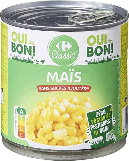 Carrefour Classic' - Maïs sans sucres ajoutés