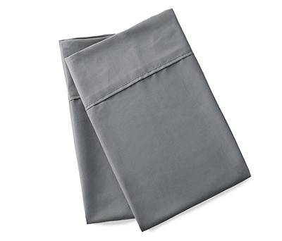 Gray Microfiber Standard Pillowcases, 2-Pack