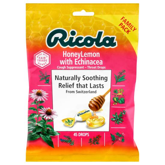 Ricola Family pack Honey Lemon Echinacea Cough Suppressant/Throat Drops (45 ct)