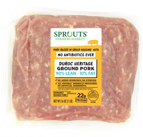 Sprouts 90% Lean Ground Pork No Antibiotics Ever