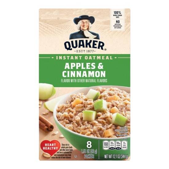 Quaker Instant Oatmeal (apples & cinnamon) (8 ct)