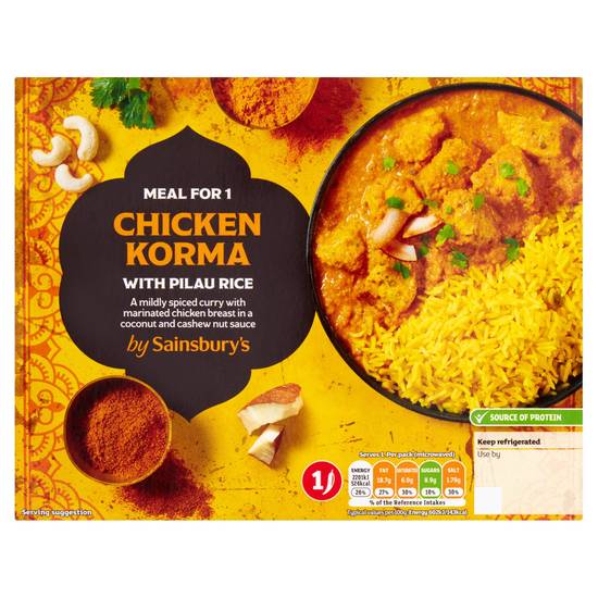 Sainsbury's Chicken Korma with Pilau Rice Ready Meal for 1 400g