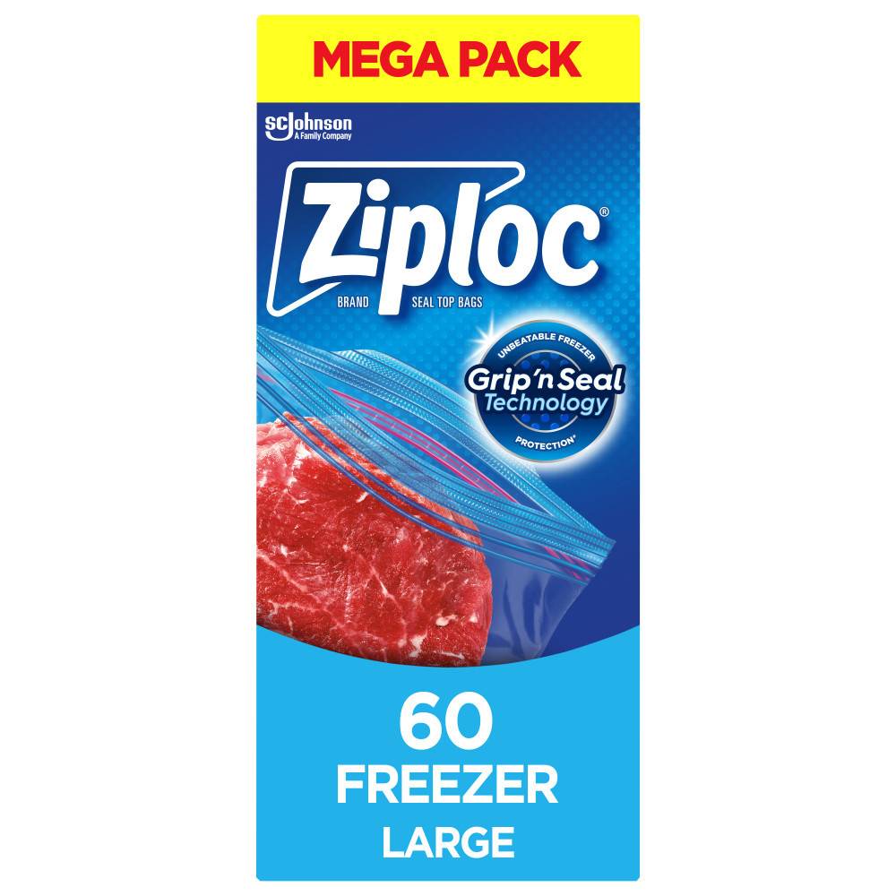 Ziploc Grip'n Seal Freezer Large Bags (60 ct)