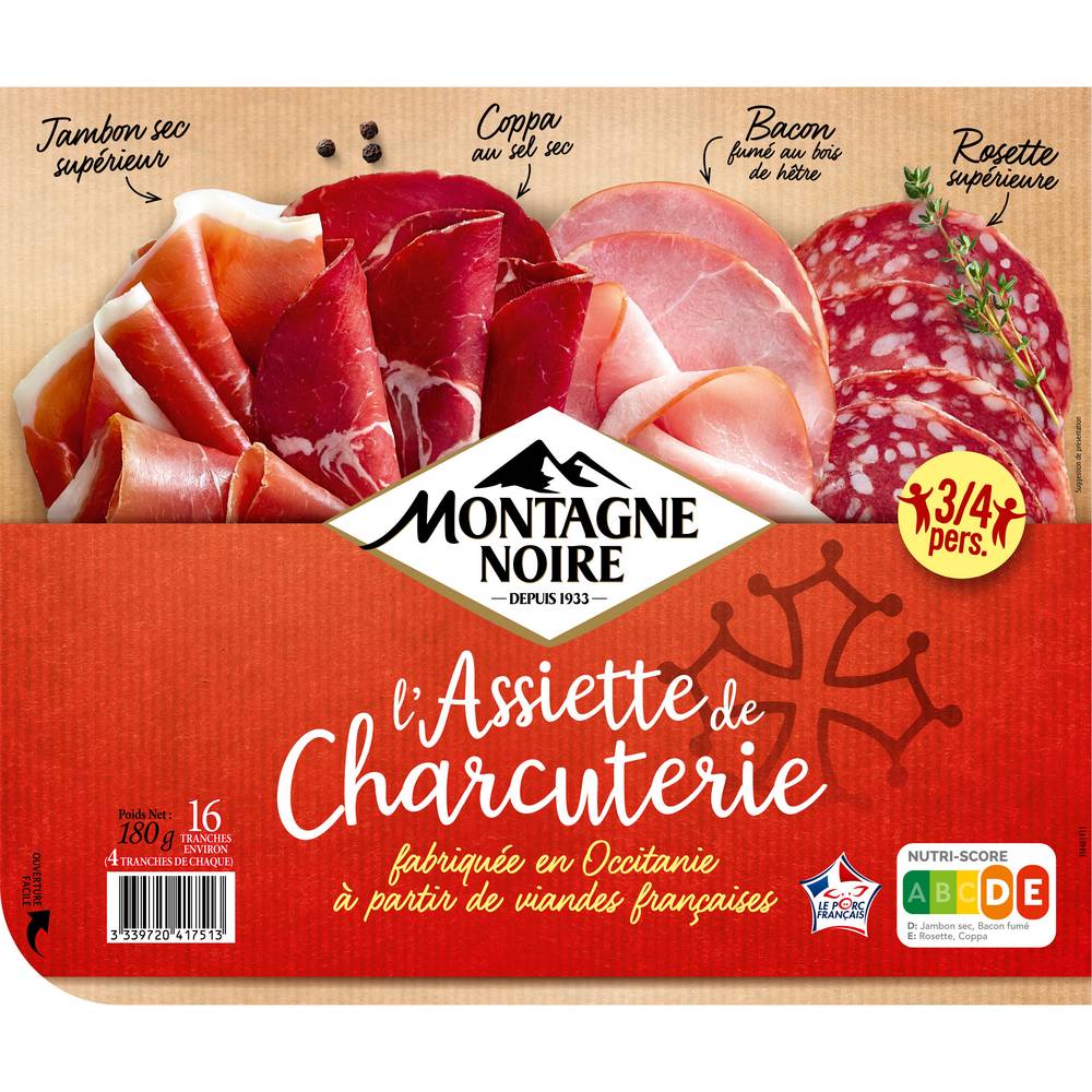 Montagne Noire - Assiette de charcuterie jambon sec de coppa et rosette (180g)