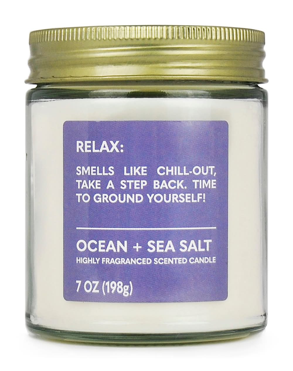 Star Candle Co. 3-Wick Twist Relax Scented Candle, Ocean-Sea Salt (7 oz)