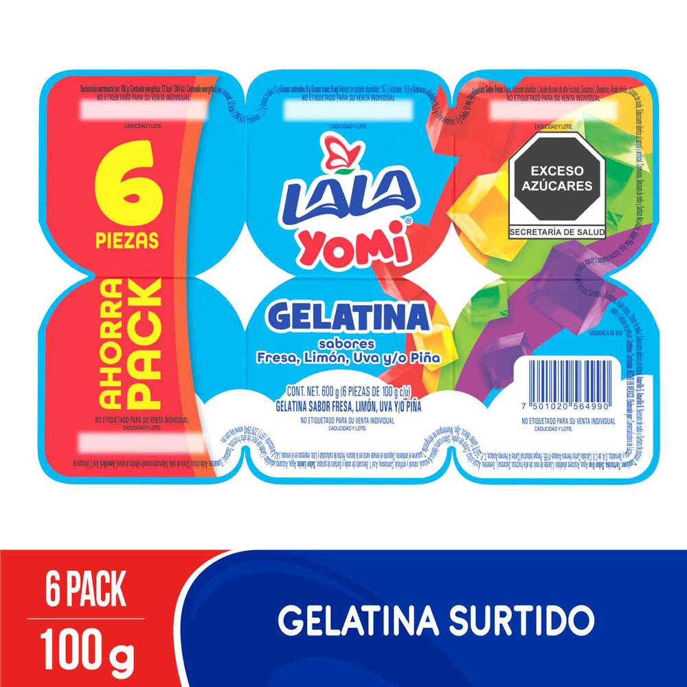 Lala yomi gelatina (6 pack, 100 g) (surtido)