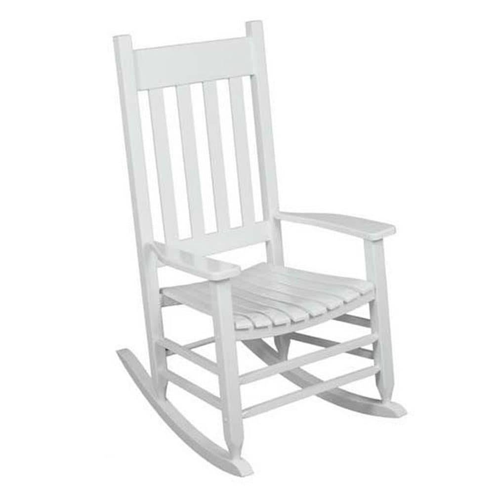 Style Selections White Wood Frame Rocking Chair with Slat Seat | TA7002