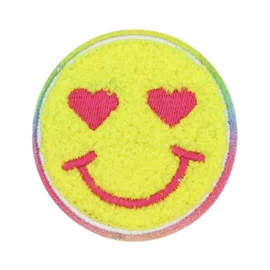 Iron-On & Adhesive Smiley Face Embroidered Patch By Make Market