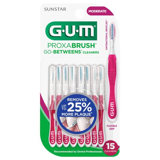 Gum Moderate Proxabrush Go-Betweens Teeth Cleaners ( 15 ct )