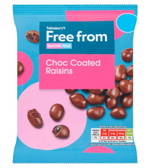 Sainsbury's Free From Choc Coated Raisins (120g)