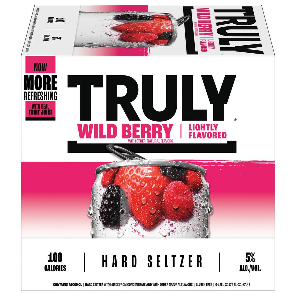 Truly Hard Seltzer , Spiked & Sparkling Water, Wild Berry (6 x 12 fl oz)