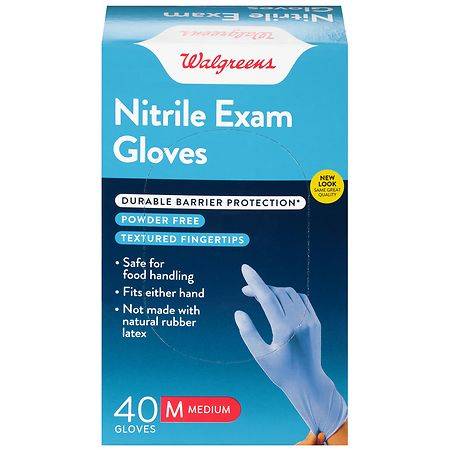 Walgreens Nitrile Exam Gloves Medium (40 ct)