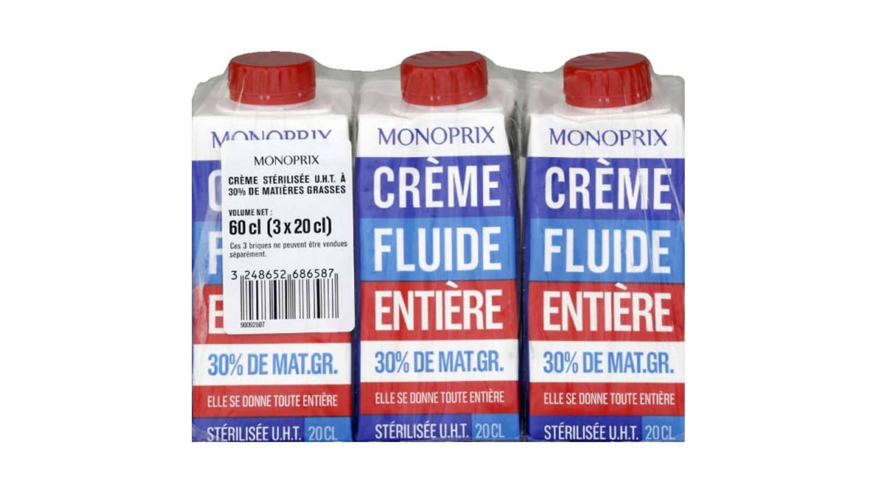 Monoprix - Crème fluide entière 30% mg (3)