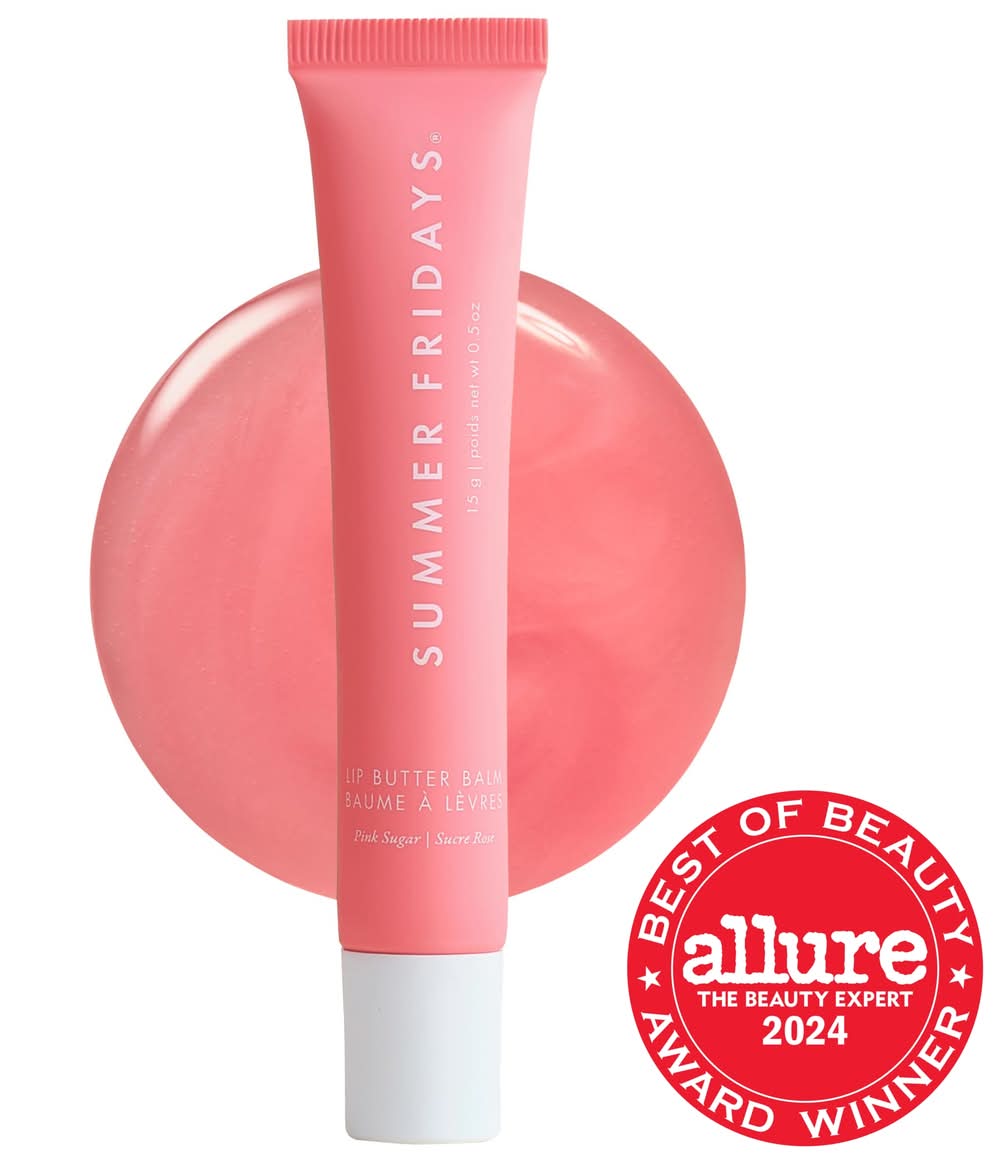 Summer Fridays Lip Butter Balm Treatment for Hydration + Nourishing Shine Pink Sugar - sheer light pink